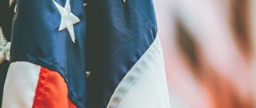 American Flag hanging in no breeze