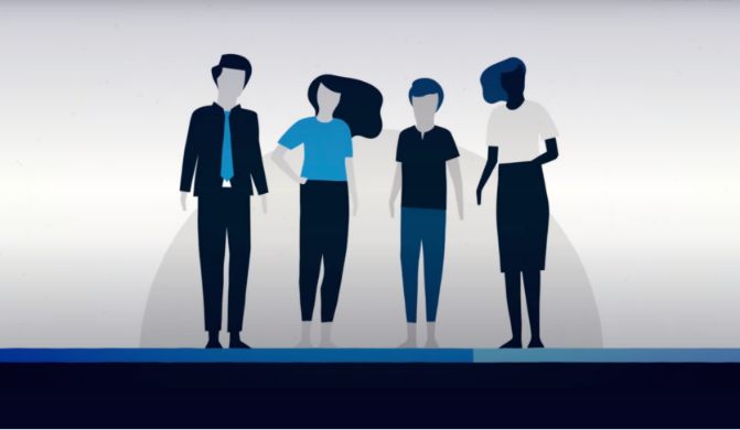 Cartoon image of four individuals