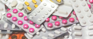 image of colorful blister packs of medicine tablets