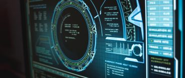 image of blue lit computer screen showing technical diagram