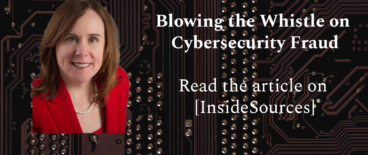 Banner for Renee Cyber's article about blowing the whistle on cybersecurity fraud