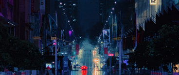 night view of a city street