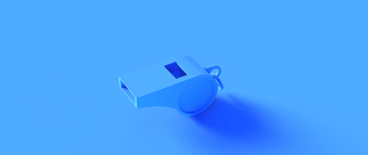 blue whistle on a blue background