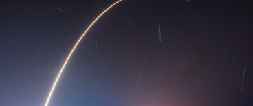 rocket trail on the night sky