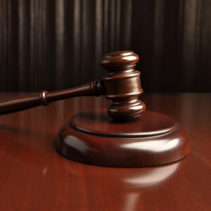 a wooden judge's gavel