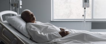 patient lying in hospital bed