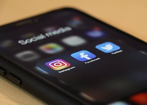 social media apps on a phone screen