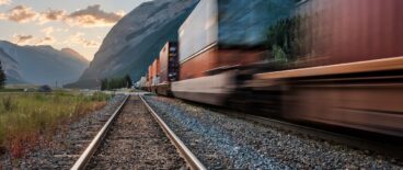 a train traveling on railroad tracks