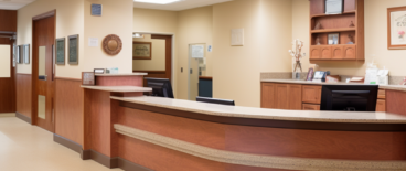 the front desk of a doctor's office