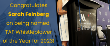 TAF whistleblower of the year Sarah Feinberg