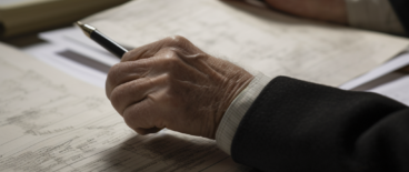 A person examining some documents