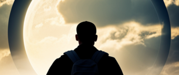 person in front of a cityscape