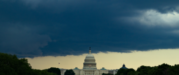 storm clouds over capitol building