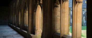 an old school corridor